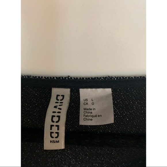 Divided H&M silver sparkle long sleeved body suit L - Picture 4 of 4